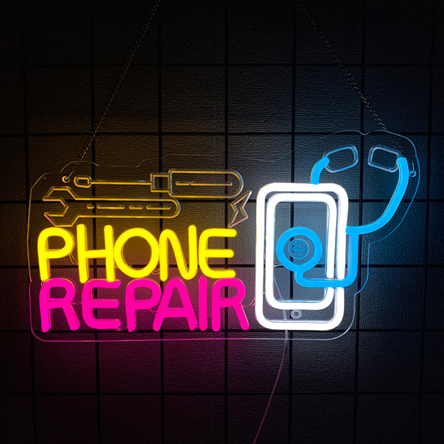 Electronics Repair Shops - Neon-Schild zur Telefonreparatur für Wanddekoration, LED-Neon-Leuchtschilder