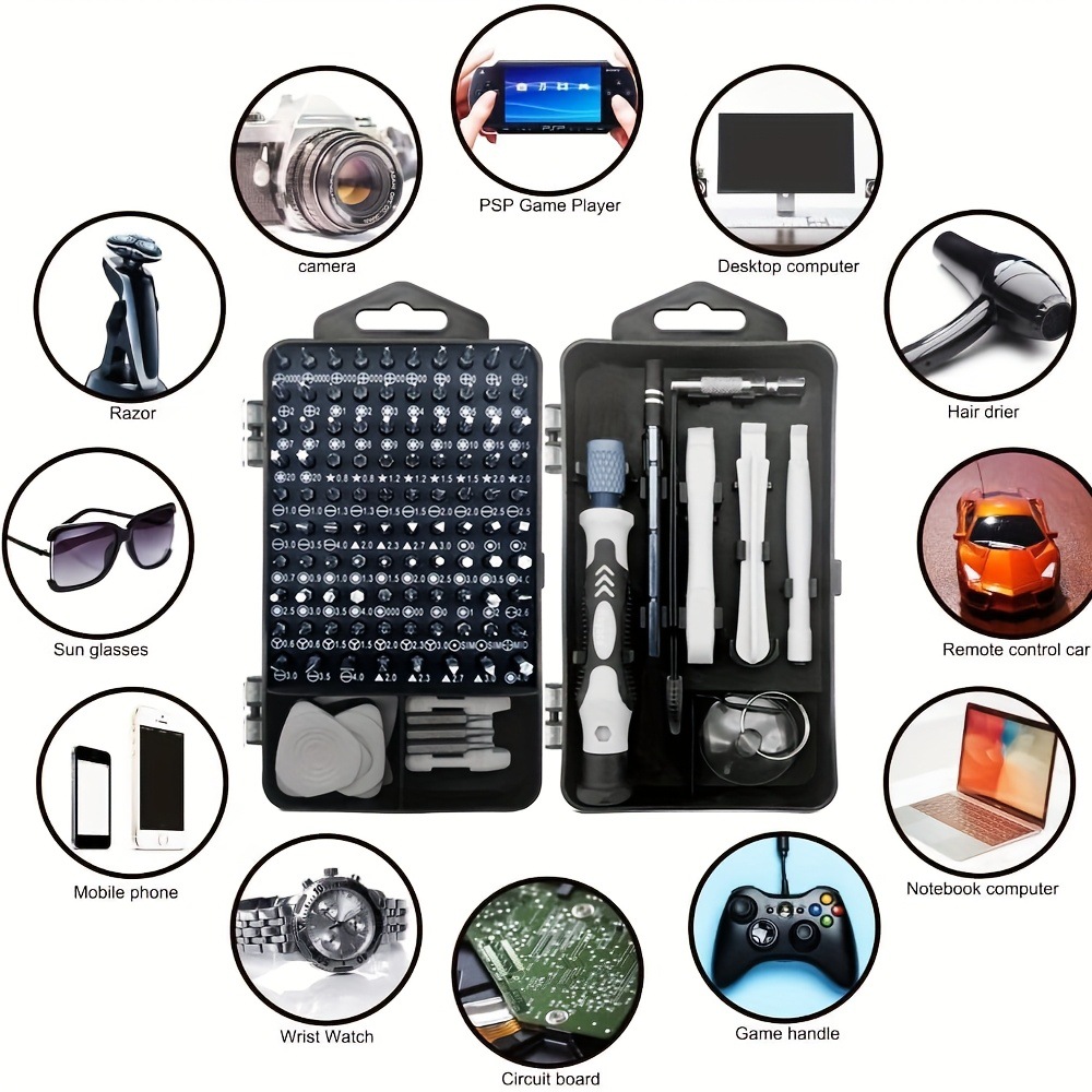 Electronics Repair Game - 115-in-1 Präzisions-Schraubendreher-Set Magnetische Mikro-Bohrer Elektronik-Reparatur-Handwerkzeug-Kit für